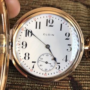 Beautiful 98yr. Old Rare Antique Circa:1926 Elgin GF Case Hunters Pocket Watch.